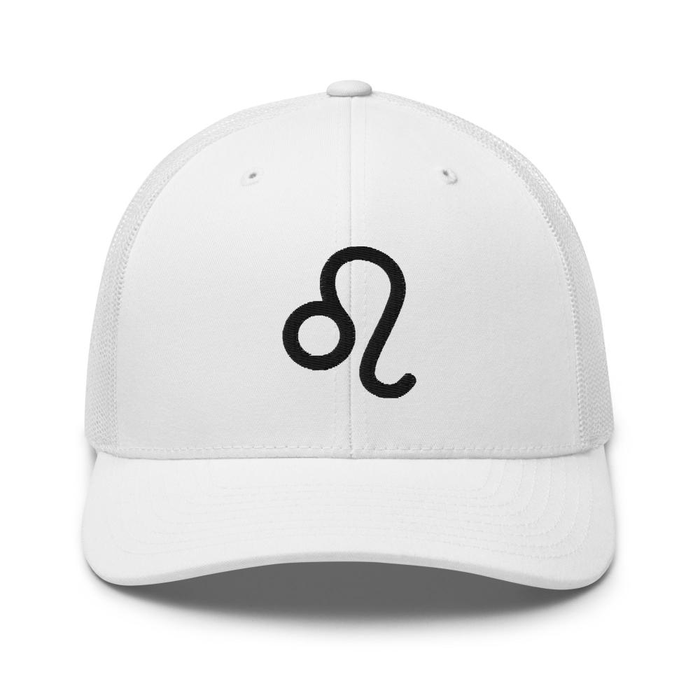 Gemini Zodiac Embroidered Curved Bill Trucker Hat - White Color - https://ascensionemporium.net